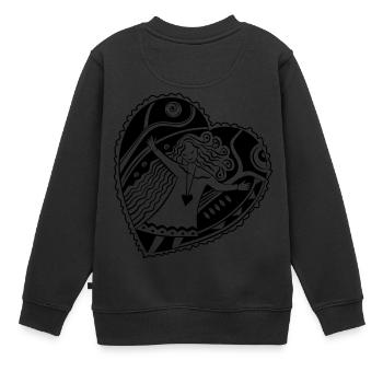 La fille danse avec joie - Sweat Premium enfant bio - noir - Dos - AI Model Kid Female (0cm)