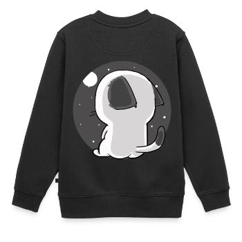 chat - Sweat Premium enfant bio - noir - Dos - AI Model Kid Female (0cm)