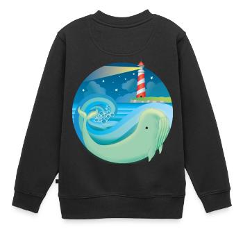 Wal - Kinder Premium Organic Sweatshirt - Schwarz - Hinten - AI Model Kid Female (0cm)