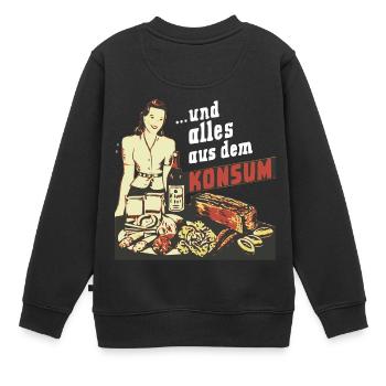 ... et tout de la consommation - Sweat Premium enfant bio - noir - Dos - AI Model Kid Female (0cm)