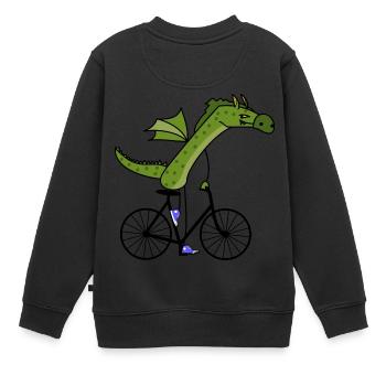 sportlicher Drache - Kinder Premium Organic Sweatshirt - Schwarz - Hinten - AI Model Kid Female (0cm)