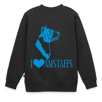 americanstaffy0d - Sweat Premium enfant bio - noir - Dos - AI Model Kid Female (0cm)
