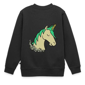 Uni-Corn - Sweat Premium enfant bio - noir - Dos - AI Model Kid Female (0cm)
