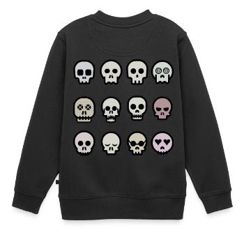 Totenköpfe - Kinder Premium Organic Sweatshirt - Schwarz - Hinten - AI Model Kid Female (0cm)