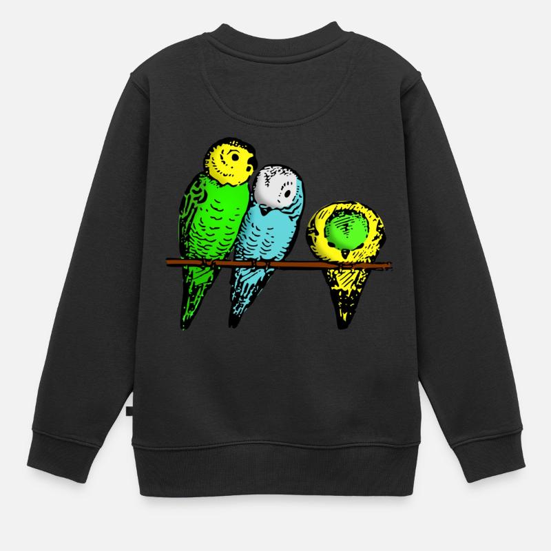 perruches - Sweat Premium enfant bio - noir