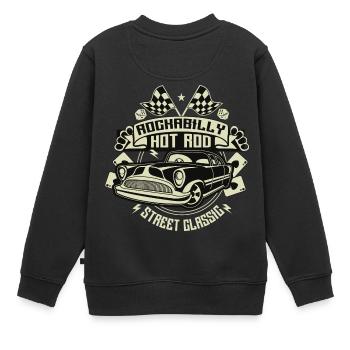 Rockabilly Hotrod - Sweat Premium enfant bio - noir - Dos - AI Model Kid Female (0cm)