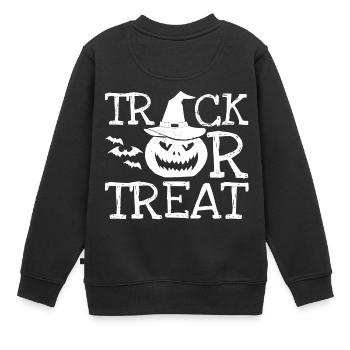 Effrayant Halloween Costume shirt Trick Treat 1 - Sweat Premium enfant bio - noir - Dos - AI Model Kid Female (0cm)
