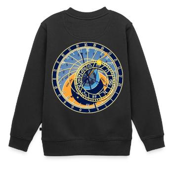 cadran solaire - Sweat Premium enfant bio - noir - Dos - AI Model Kid Female (0cm)