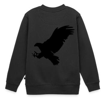 Adler - Kinder Premium Organic Sweatshirt - Schwarz - Hinten - AI Model Kid Female (0cm)
