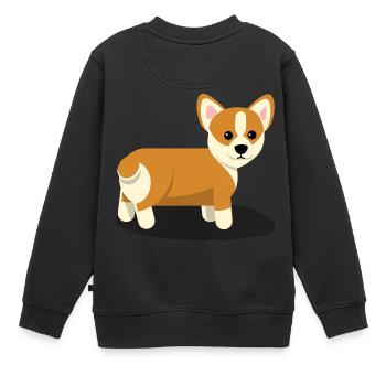 Corgi - Sweat Premium enfant bio - noir - Dos - AI Model Kid Female (0cm)