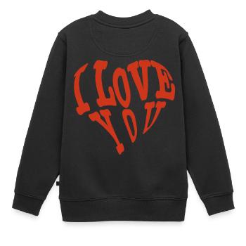I Love You - Kinder Premium Organic Sweatshirt - Schwarz - Hinten - AI Model Kid Female (0cm)