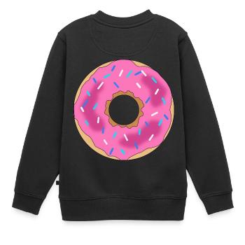 Donut - Kinder Premium Organic Sweatshirt - Schwarz - Hinten - AI Model Kid Female (0cm)