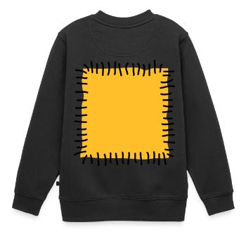 Flicken Reparatur Patchwork Stoff Nähen Naht Nadel - Kinder Premium Organic Sweatshirt - Schwarz - Hinten - AI Model Kid Female (0cm)