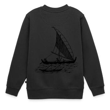 Voile de bateau pagaie bateau à rames segelboot35 - Sweat Premium enfant bio - noir - Dos - AI Model Kid Female (0cm)