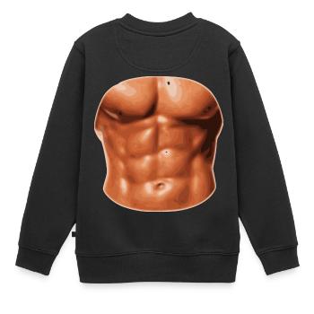 sechs Pac - Kinder Premium Organic Sweatshirt - Schwarz - Hinten - AI Model Kid Female (0cm)