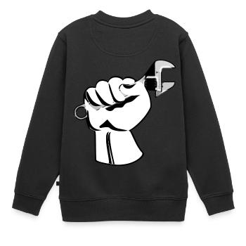 Artisan cadeau clé outil - Sweat Premium enfant bio - noir - Dos - AI Model Kid Female (0cm)
