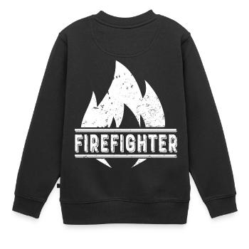 Pompier lutte contre les incendies Incendie Incendie - Sweat Premium enfant bio - noir - Dos - AI Model Kid Female (0cm)