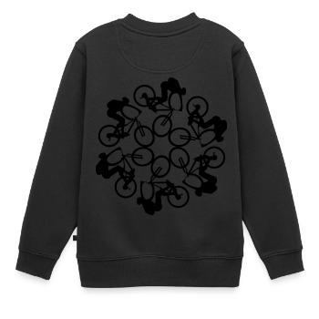 MTB Mountainbiker - Kinder Premium Organic Sweatshirt - Schwarz - Hinten - AI Model Kid Female (0cm)