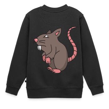 Ratte - Kinder Premium Organic Sweatshirt - Schwarz - Hinten - AI Model Kid Female (0cm)