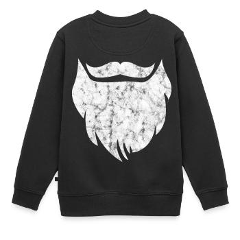 Moustaches barbe moustache hipster - Sweat Premium enfant bio - noir - Dos - AI Model Kid Female (0cm)
