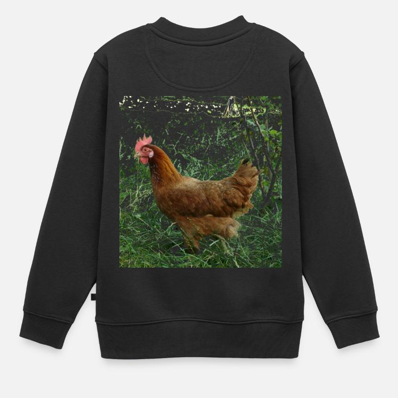 chicken - Kids Premium Organic Sweatshirt - black