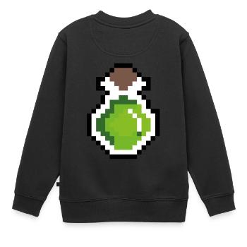 Trank gruen Pixel - Kinder Premium Organic Sweatshirt - Schwarz - Hinten - AI Model Kid Female (0cm)