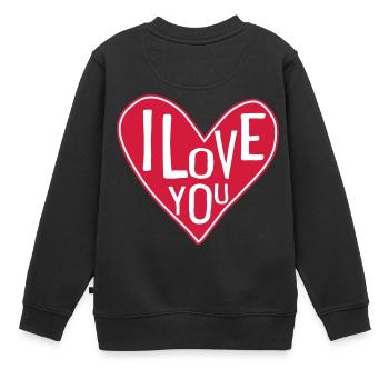 Ich liebe Dich - Kinder Premium Organic Sweatshirt - Schwarz - Hinten - AI Model Kid Female (0cm)