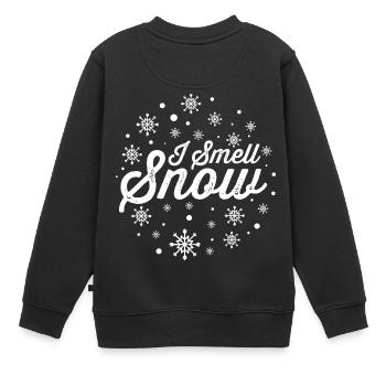 Ich rieche Schnee Lustige Urlaub Schneeflocken Weihnachten Geschenk - Kinder Premium Organic Sweatshirt - Schwarz - Hinten - AI Model Kid Female (0cm)