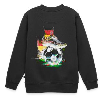 Fussball Deutschland Fussballschuhe - Kinder Premium Organic Sweatshirt - Schwarz - Hinten - AI Model Kid Female (0cm)