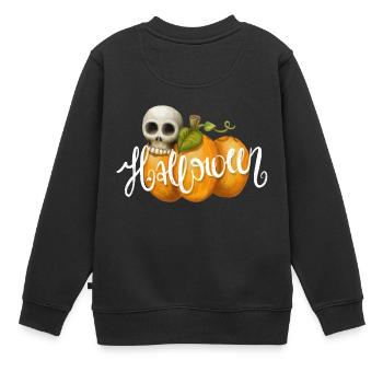 Halloween citrouille - Sweat Premium enfant bio - noir - Dos - AI Model Kid Female (0cm)