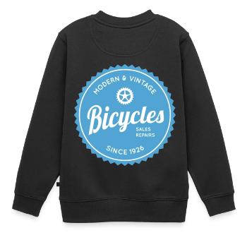 Bicyclettes modernes et vintage - Sweat Premium enfant bio - noir - Dos - AI Model Kid Female (0cm)