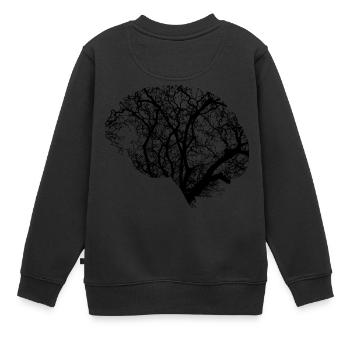Gehirn Design - Kinder Premium Organic Sweatshirt - Schwarz - Hinten - AI Model Kid Female (0cm)