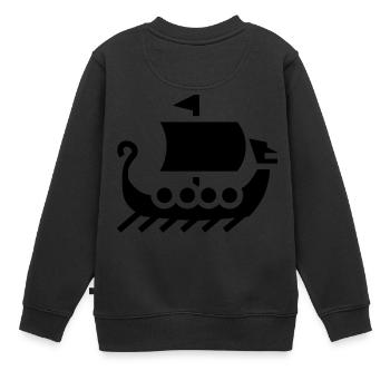 Wikinger - Kinder Premium Organic Sweatshirt - Schwarz - Hinten - AI Model Kid Female (0cm)