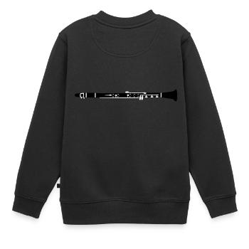 clarinette - Sweat Premium enfant bio - noir - Dos - AI Model Kid Female (0cm)