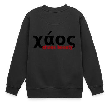 le chaos en grec - Sweat Premium enfant bio - noir - Dos - AI Model Kid Female (0cm)