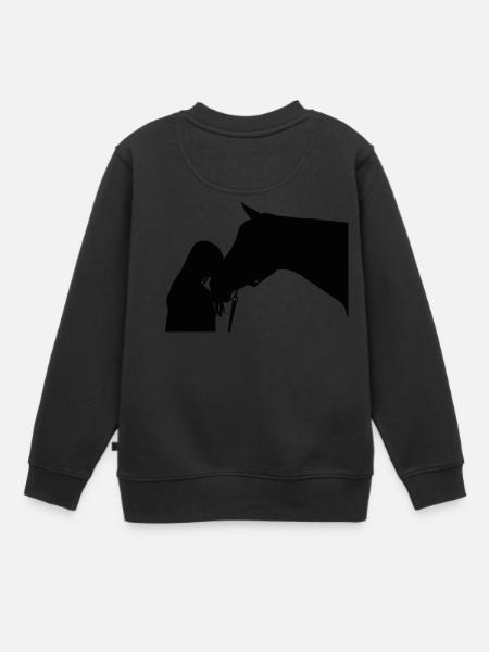 Pferd - Kinder Premium Organic Sweatshirt - Schwarz