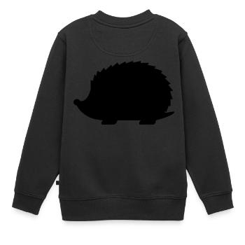 Igel - Kinder Premium Organic Sweatshirt - Schwarz - Hinten - AI Model Kid Female (0cm)
