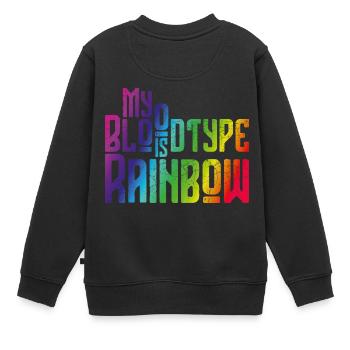 Mein Blut ist Regenbogen - Toleranz und Frieden - Kinder Premium Organic Sweatshirt - Schwarz - Hinten - AI Model Kid Female (0cm)