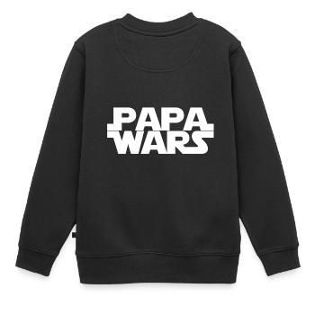 Papa wars - weiß - Kinder Premium Organic Sweatshirt - Schwarz - Hinten - AI Model Kid Female (0cm)