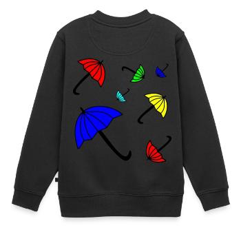 Sonnenschirm T-Shirt - Kinder Premium Organic Sweatshirt - Schwarz - Hinten - AI Model Kid Female (0cm)
