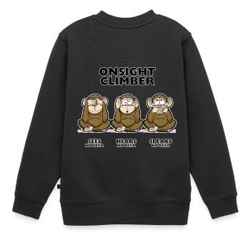 On Sight climber three wise monkey Kletter T-Shirt - Kinder Premium Organic Sweatshirt - Schwarz - Hinten - AI Model Kid Female (0cm)