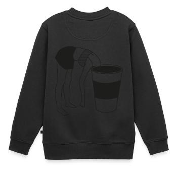 COFFEE BREAK - Kinder Premium Organic Sweatshirt - Schwarz - Hinten - AI Model Kid Female (0cm)