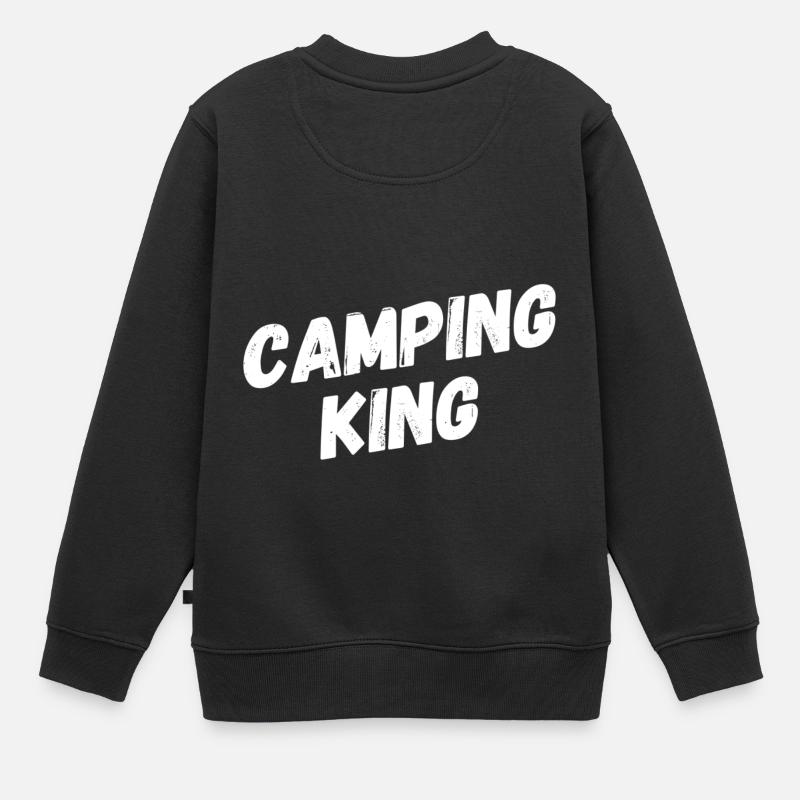 Camping roi - Sweat Premium enfant bio - noir