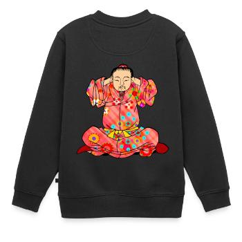 Qigong-Übung zur Behandlung von Schwindel - Kinder Premium Organic Sweatshirt - Schwarz - Hinten - AI Model Kid Female (0cm)