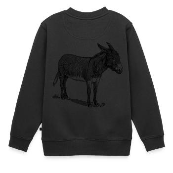 donkey mule esel33 - Kinder Premium Organic Sweatshirt - Schwarz - Hinten - AI Model Kid Female (0cm)
