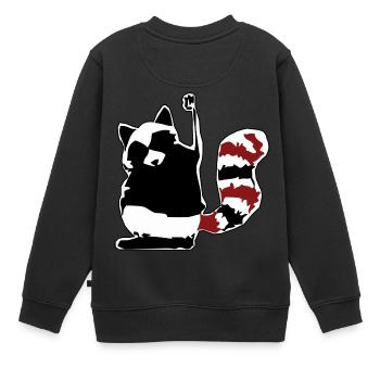 raccoon waschbaer baer baby12 - Kinder Premium Organic Sweatshirt - Schwarz - Hinten - AI Model Kid Female (0cm)
