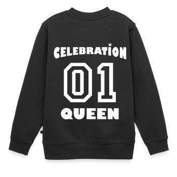 Reine Célébration avec la couronne - Sweat Premium enfant bio - noir - Dos - AI Model Kid Female (0cm)