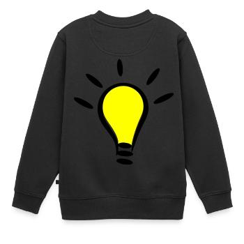 Glühbirne Licht an Idee Geschenk Idee - Kinder Premium Organic Sweatshirt - Schwarz - Hinten - AI Model Kid Female (0cm)