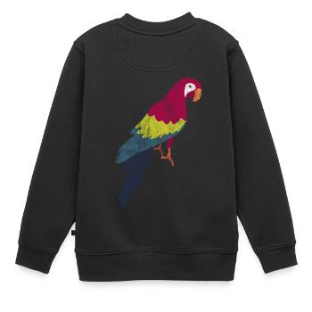 Perroquet cadeau Tropical Bird Shirt - Sweat Premium enfant bio - noir - Dos - AI Model Kid Female (0cm)