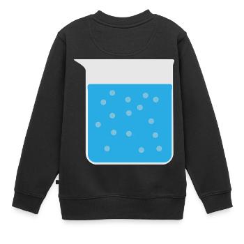Bécher de chimie avec de l'eau bouillante - cadeau - Sweat Premium enfant bio - noir - Dos - AI Model Kid Female (0cm)